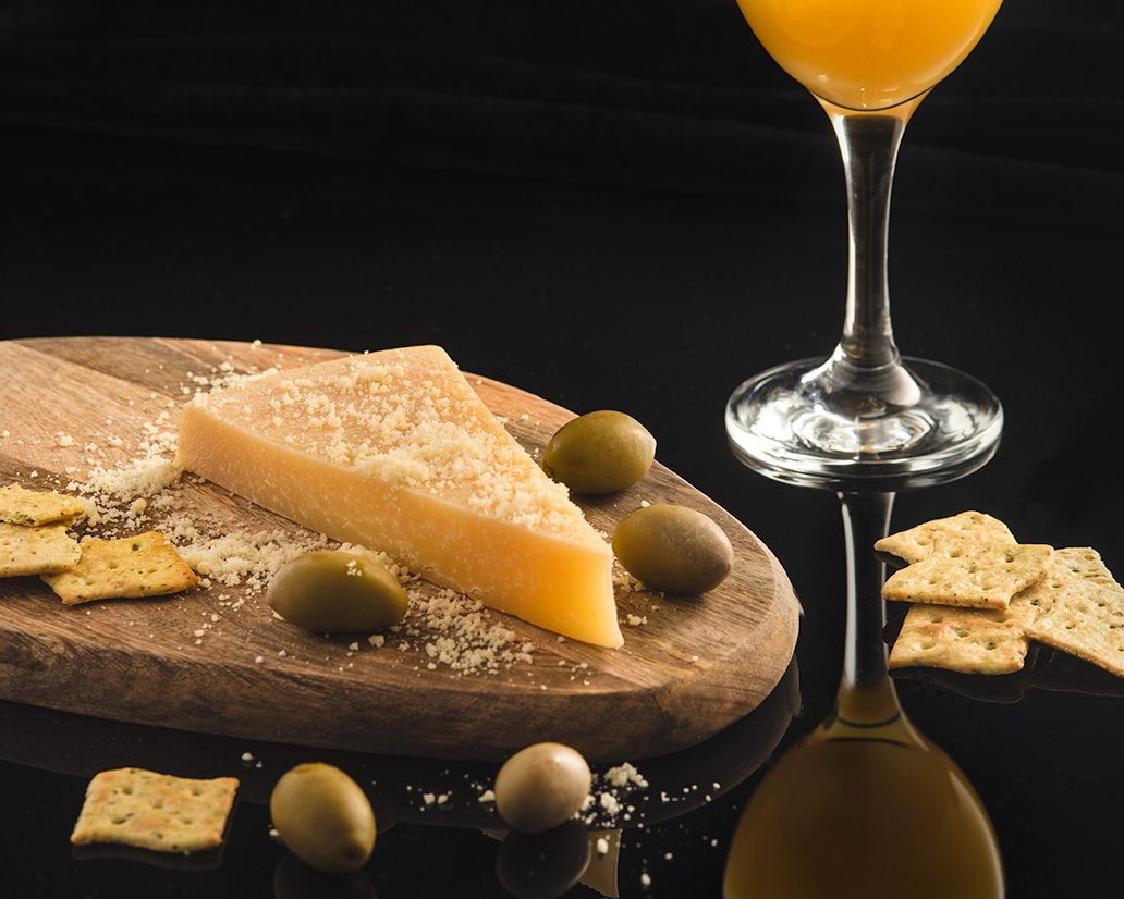 Cheese crackers and juice